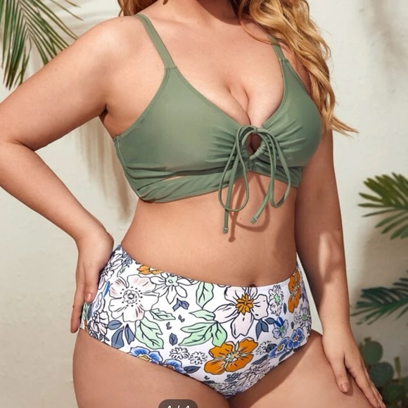 2/$15   Two Piece High Waist Floral Bikini Set - Picture 3 of 8